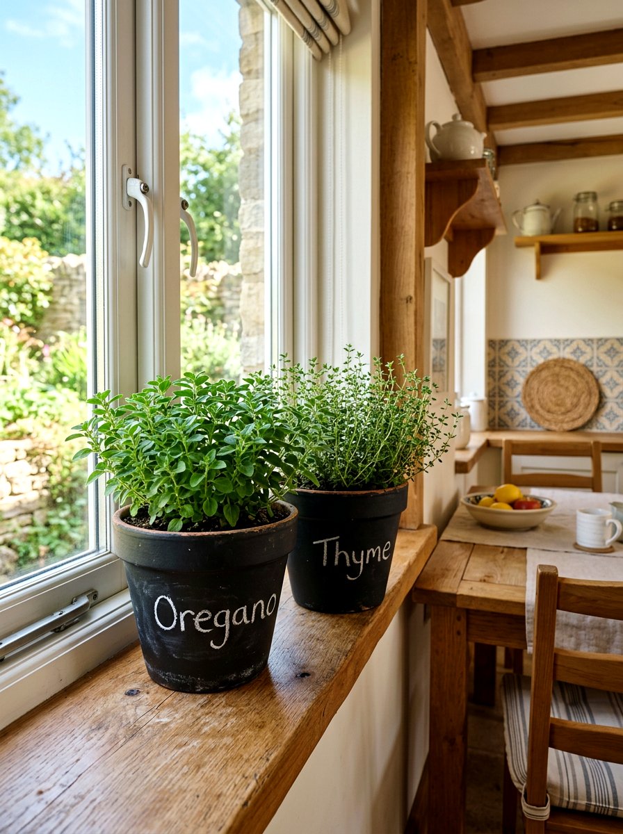 Chalkboard labeled pots - 30 herb garden planter ideas