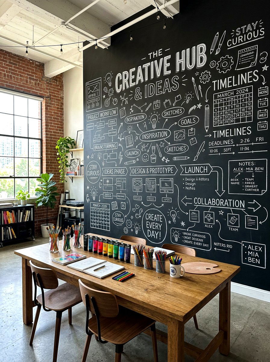 Chalkboard paint wall mural - 30 mural wall ideas