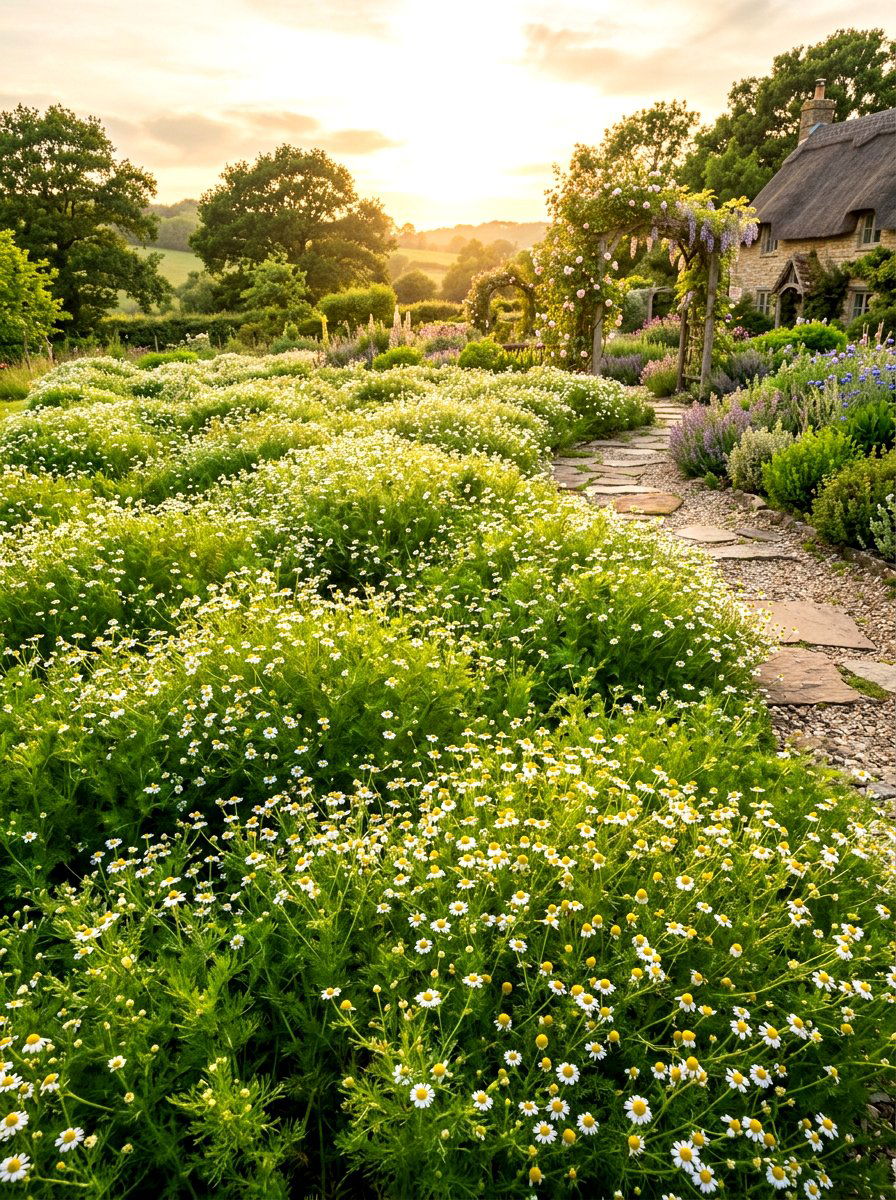 Chamomile Lawn - 30 no mow lawn garden ideas