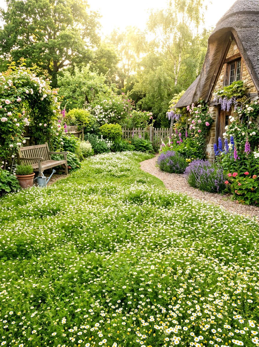 Chamomile Lawn - 30 edible flower garden ideas