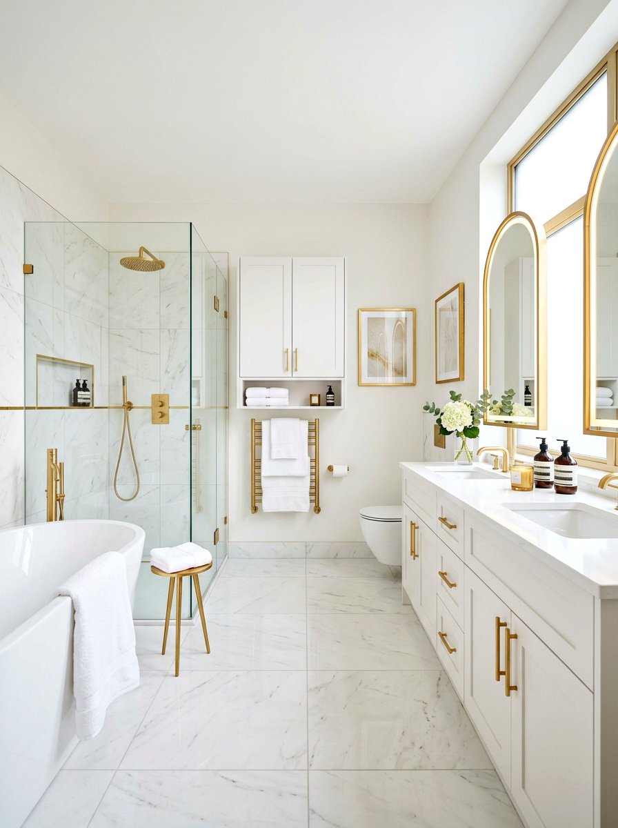 Champagne And White Bathroom - 30 bathroom color scheme ideas