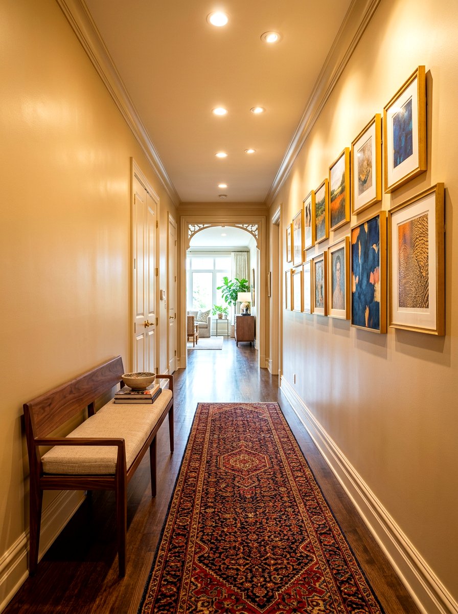 Champagne Toned Hallway - 30 warm neutral paint ideas