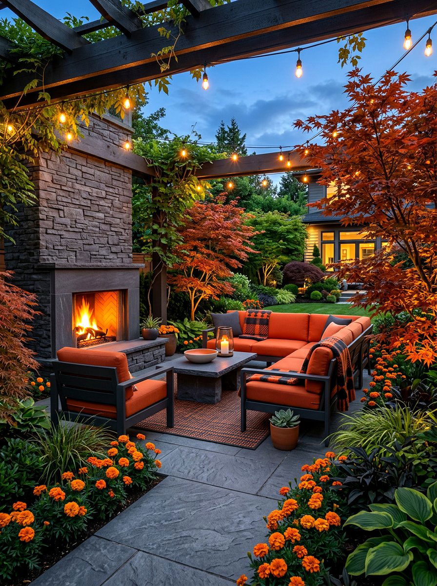 Charcoal And Burnt Orange Patio - 30 patio color scheme ideas
