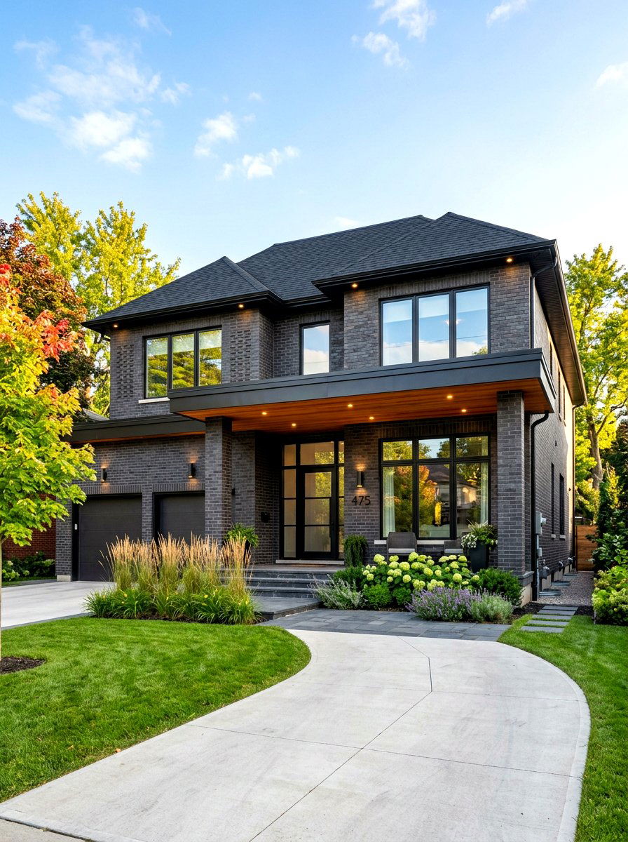 Charcoal Brick House Exterior - 30 brick house exterior ideas