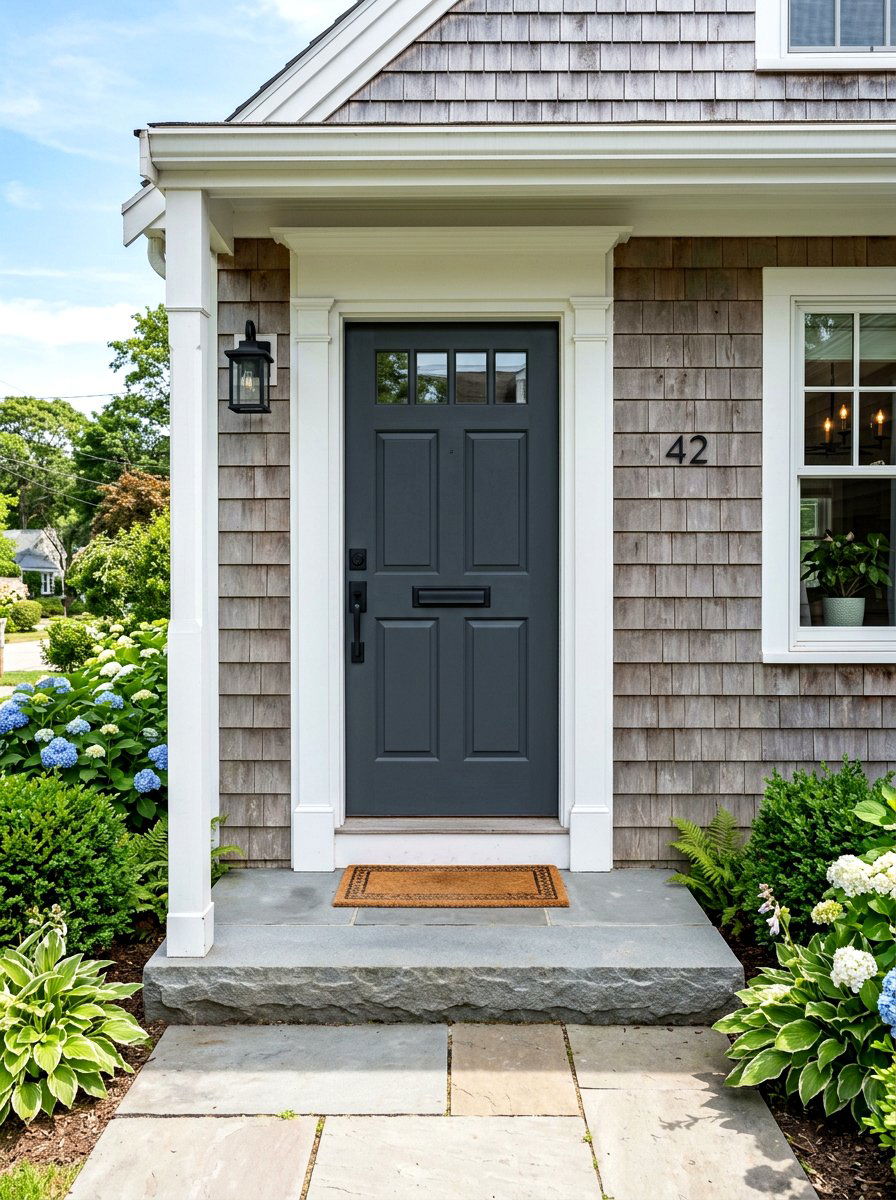 Charcoal Cape Cod Front Door - 30 Cape Cod front door ideas