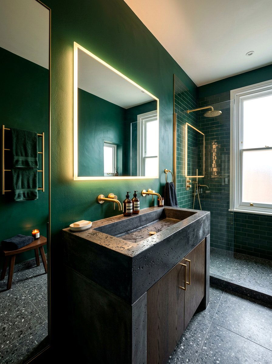 Charcoal Concrete Sink - 30 concrete sink bathroom ideas