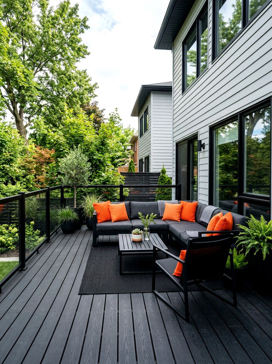 Charcoal Deck - 30 wood stain deck ideas