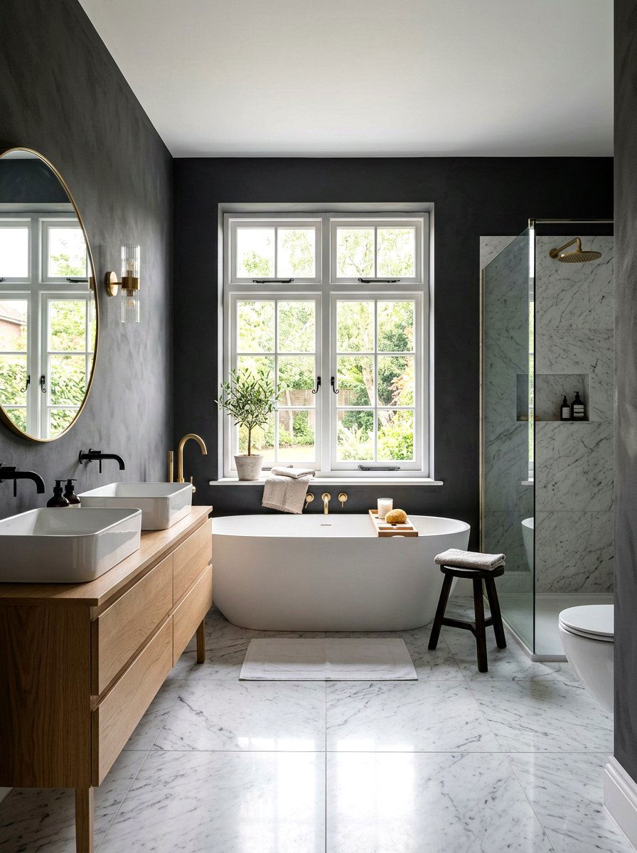 Charcoal Gray Bathroom Walls - 30 low light bathroom mood ideas