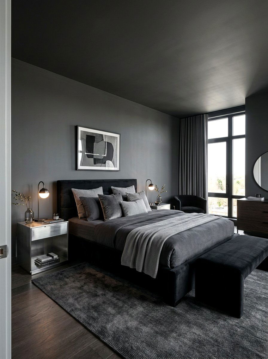 Charcoal Gray Bedroom - 30 moody bedroom ideas