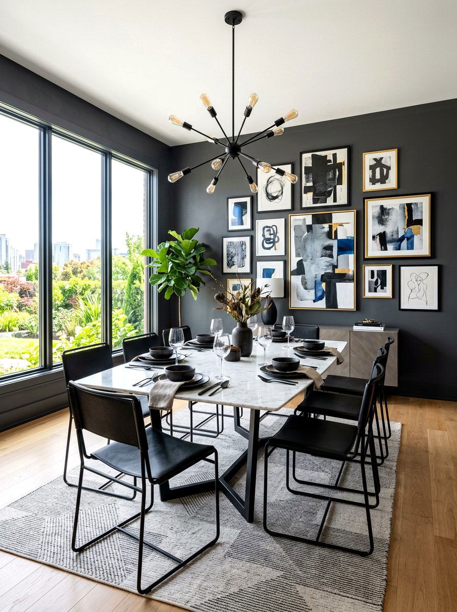 Charcoal Gray Dining Room - 30 dining room color ideas