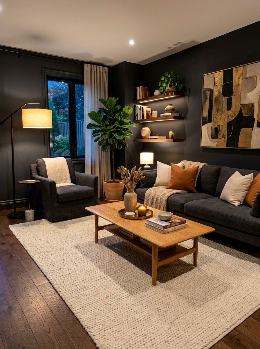 Charcoal Gray Living Room - 30 gray living room ideas