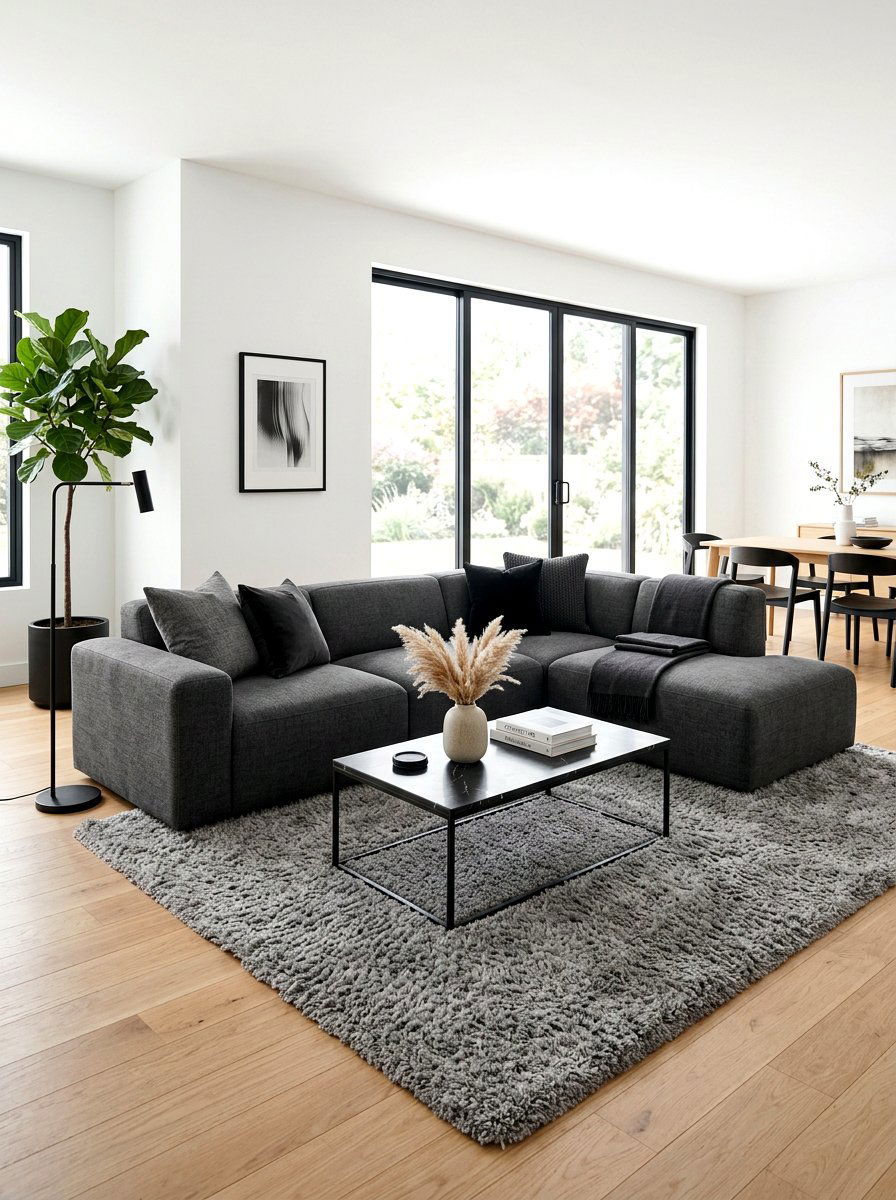Charcoal Gray Modular Sofa - 30 sofa styling ideas