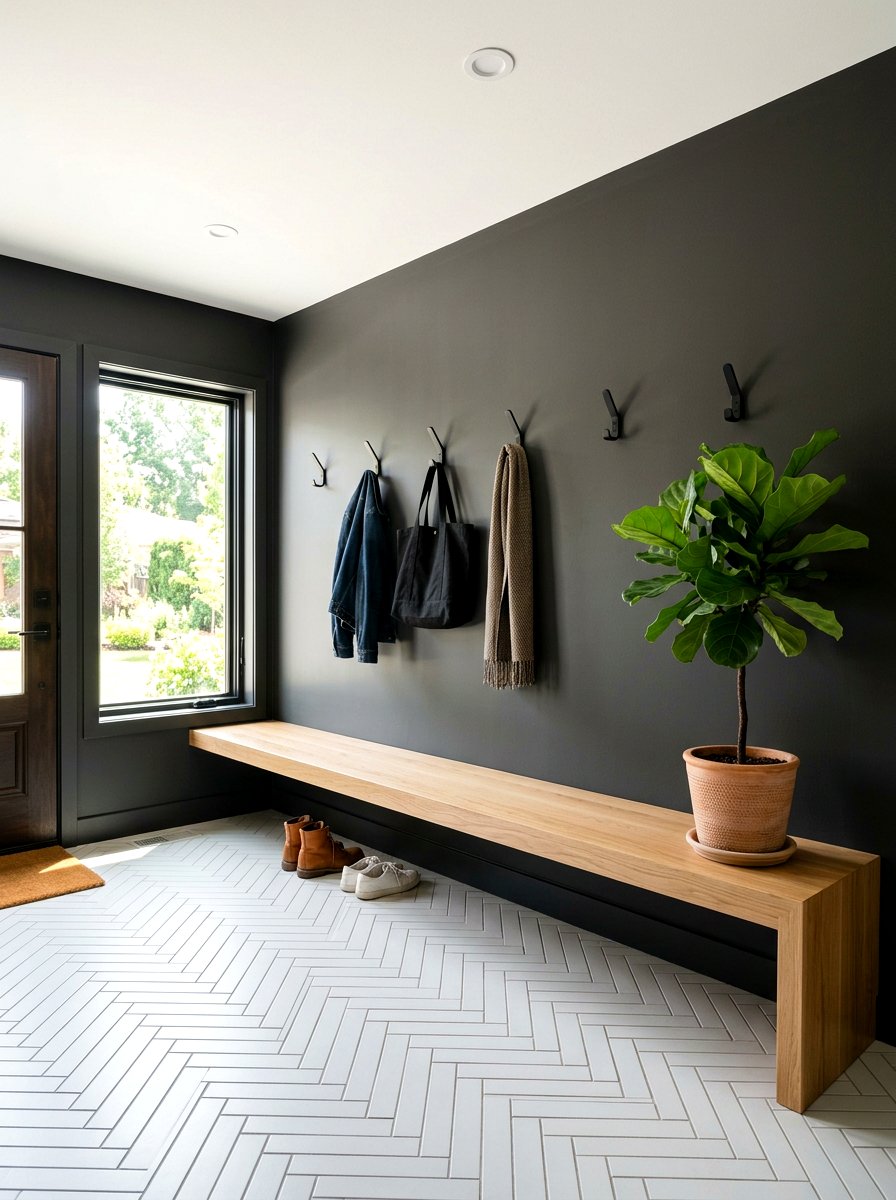 Charcoal Gray Mudroom Walls - 30 moody mudroom ideas