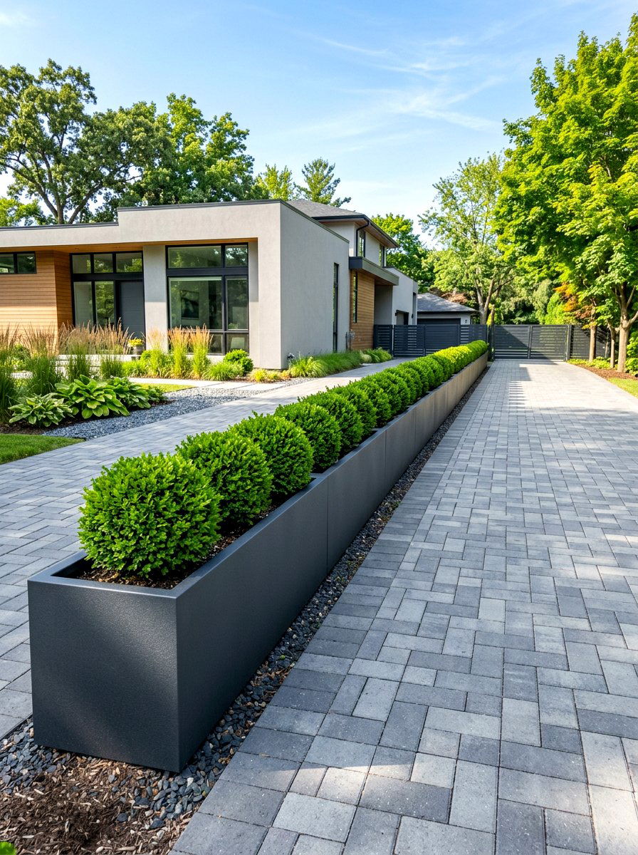 Charcoal Gray Rectangular Planter - 30 large planter ideas