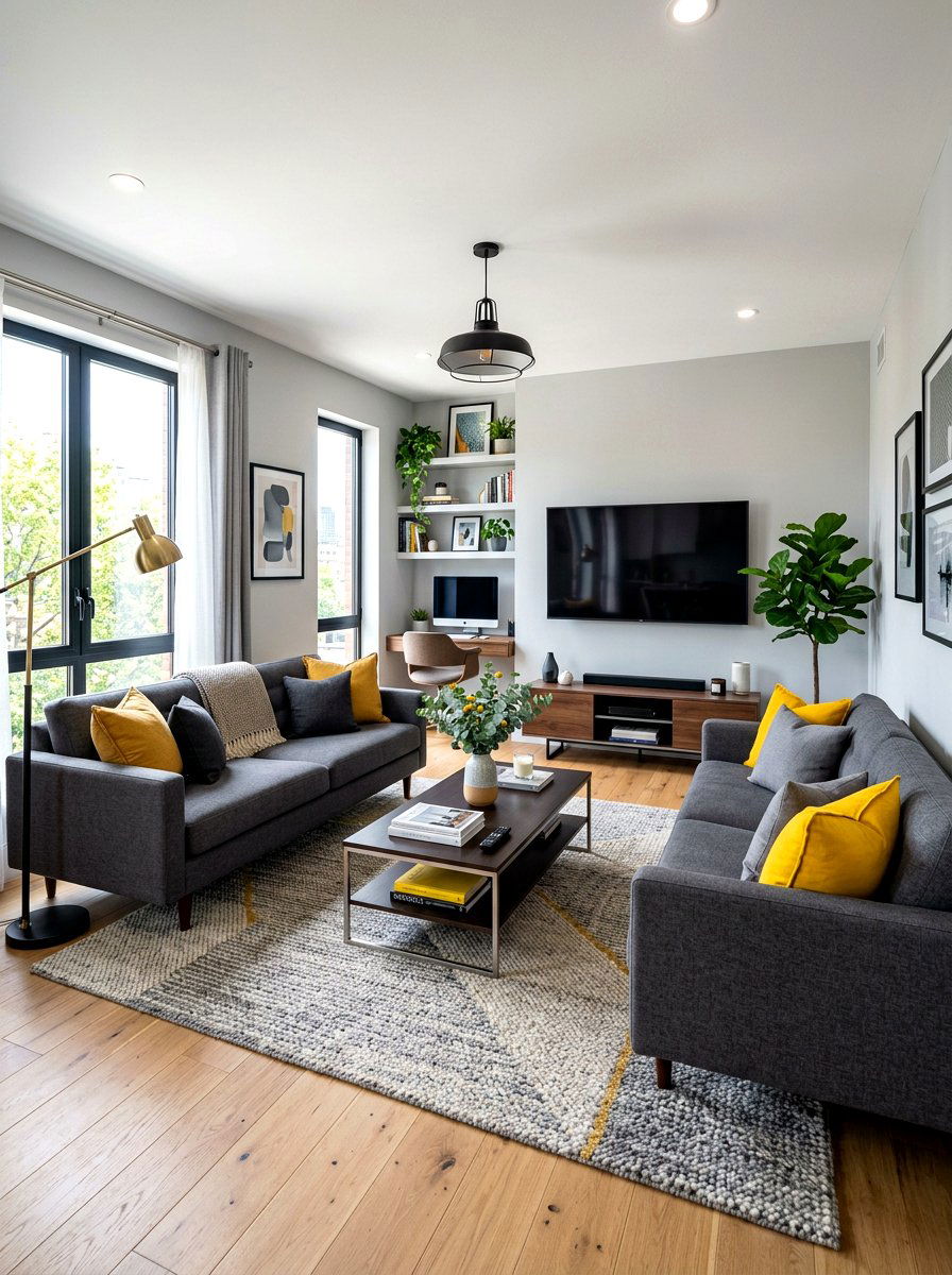 Charcoal Gray Sofa Set - 30 living room sofa pair ideas
