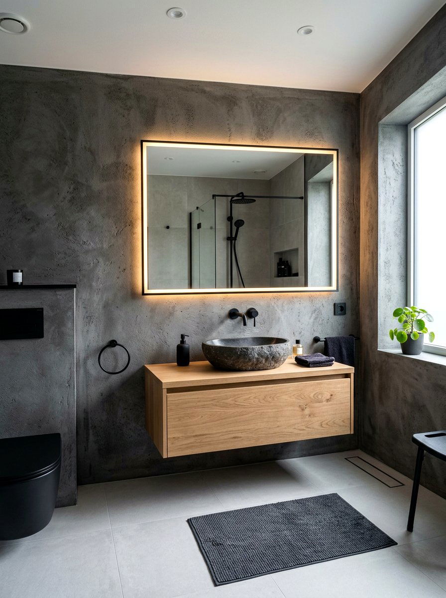 Charcoal Grey Bathroom - 30 moody bathroom ideas