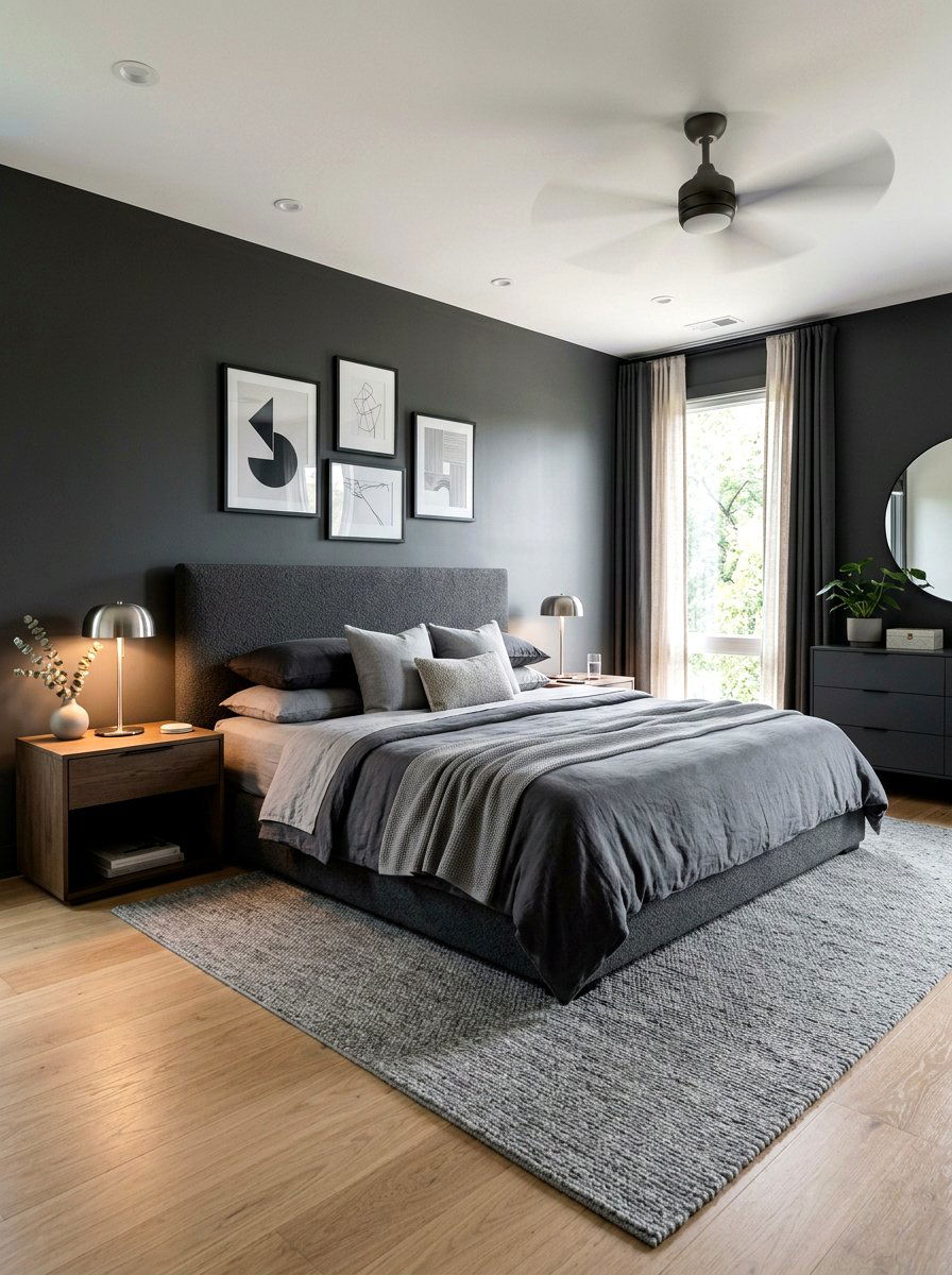 Charcoal Grey Bedroom - 30 dark bedroom ideas