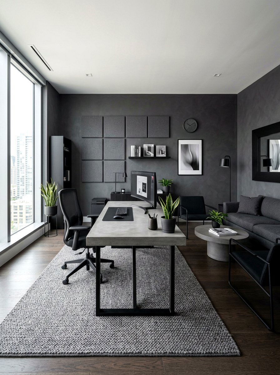 Charcoal Grey Decor - 30 moody editor office ideas