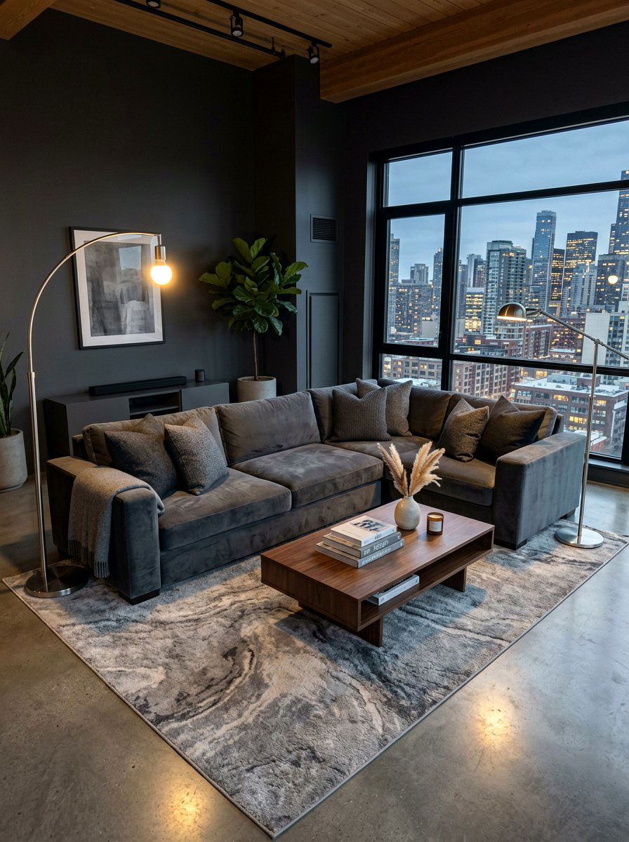 Charcoal Grey Living Room - 30 tonal living room ideas