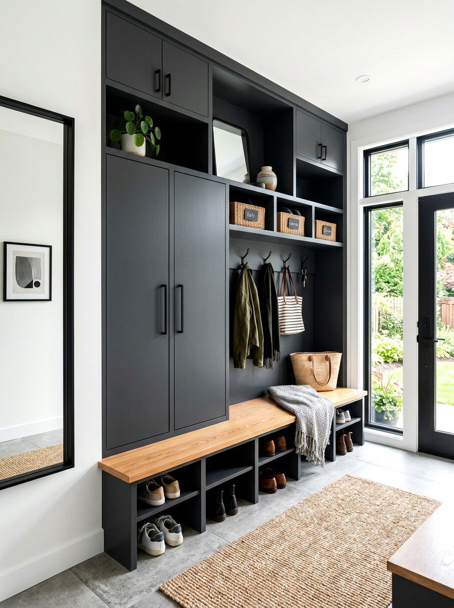 Charcoal Grey Mudroom Locker Wall - 30 mudroom locker wall ideas