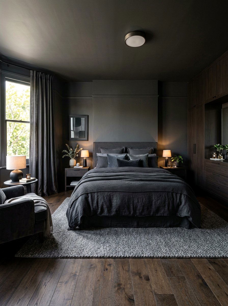 Charcoal Grey Romantic Bedroom - 30 dark romantic bedroom ideas