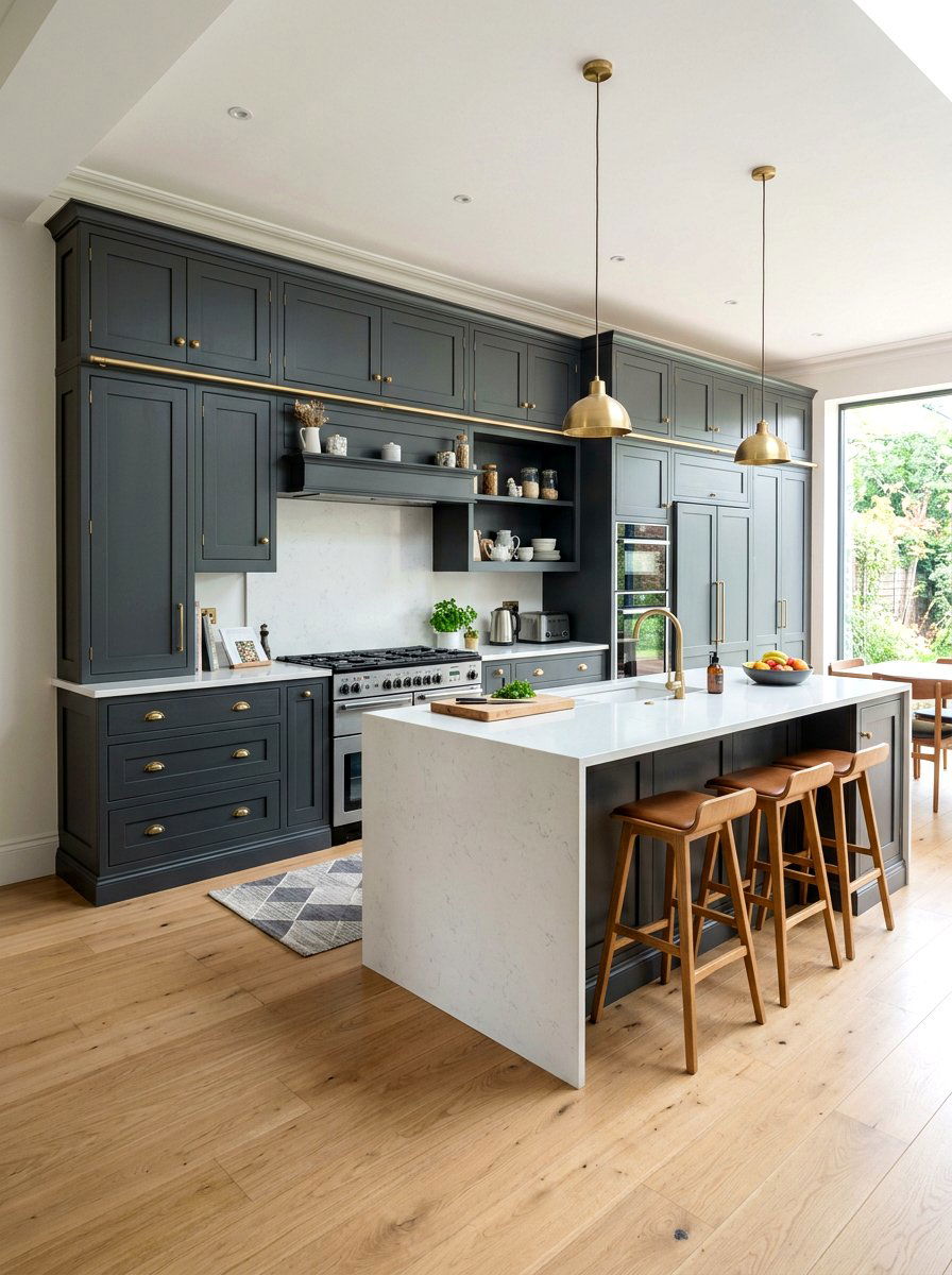 Charcoal Grey Shaker Kitchen - 30 moody cottage kitchen ideas