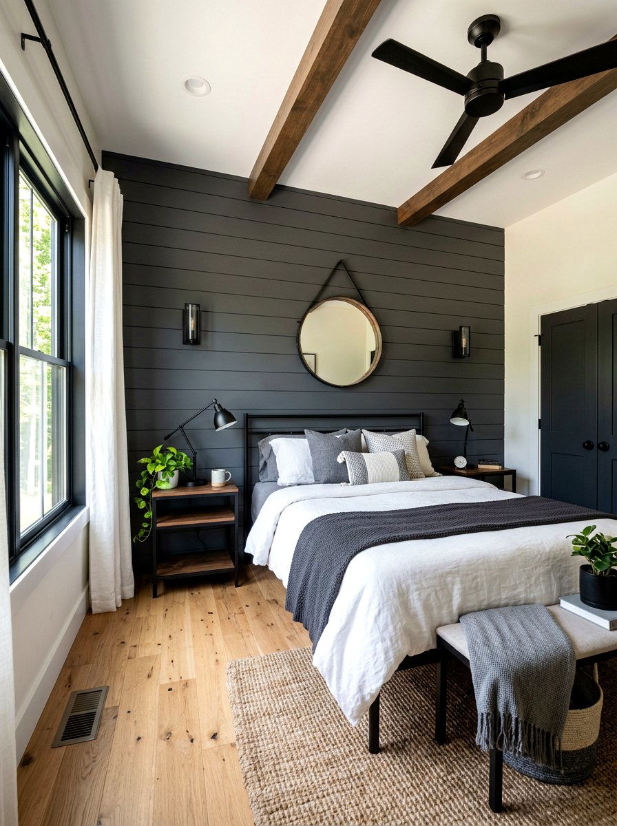 Charcoal Grey Shiplap - 30 dark moody wall ideas