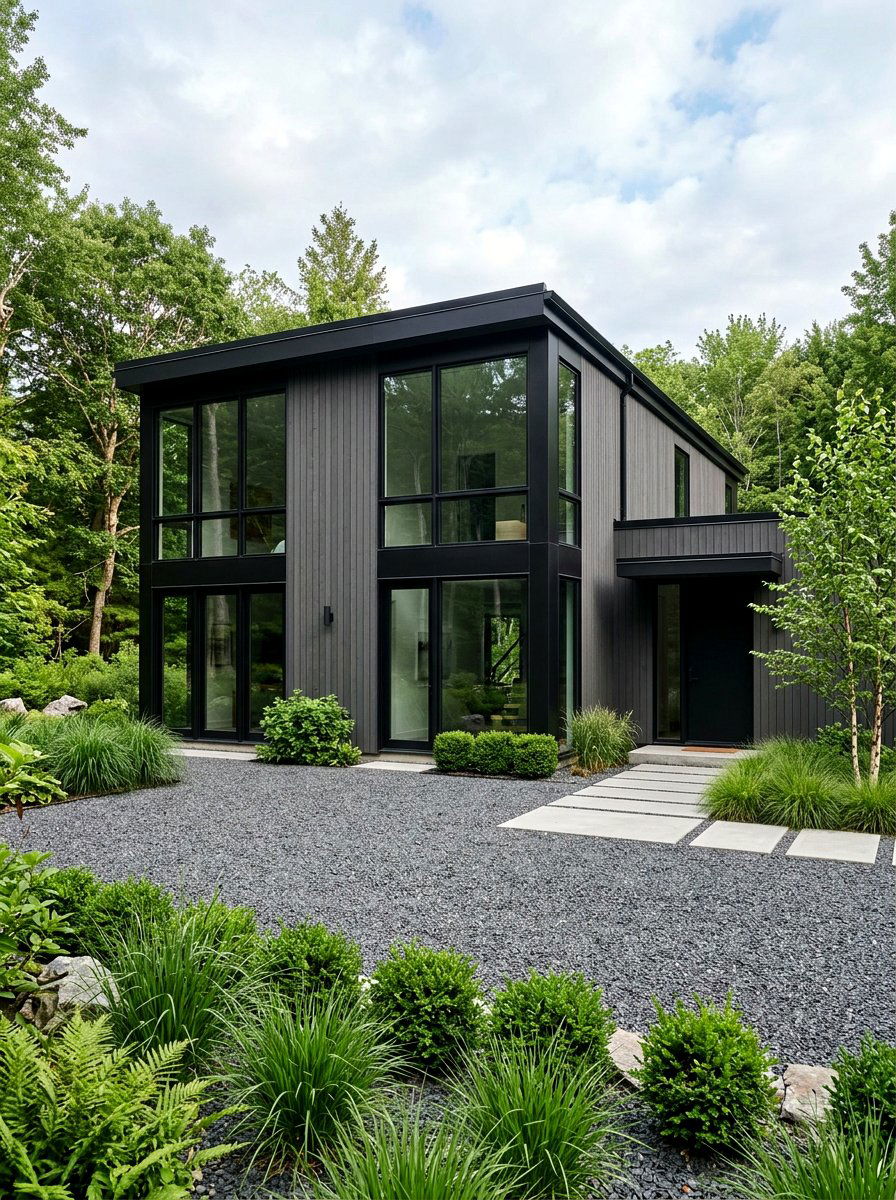 Charcoal House Black Trim - 30 house trim color ideas