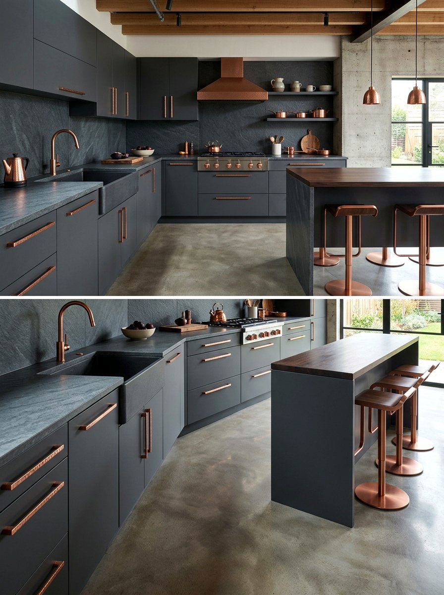 Charcoal Kitchen - 30 fall color drench ideas