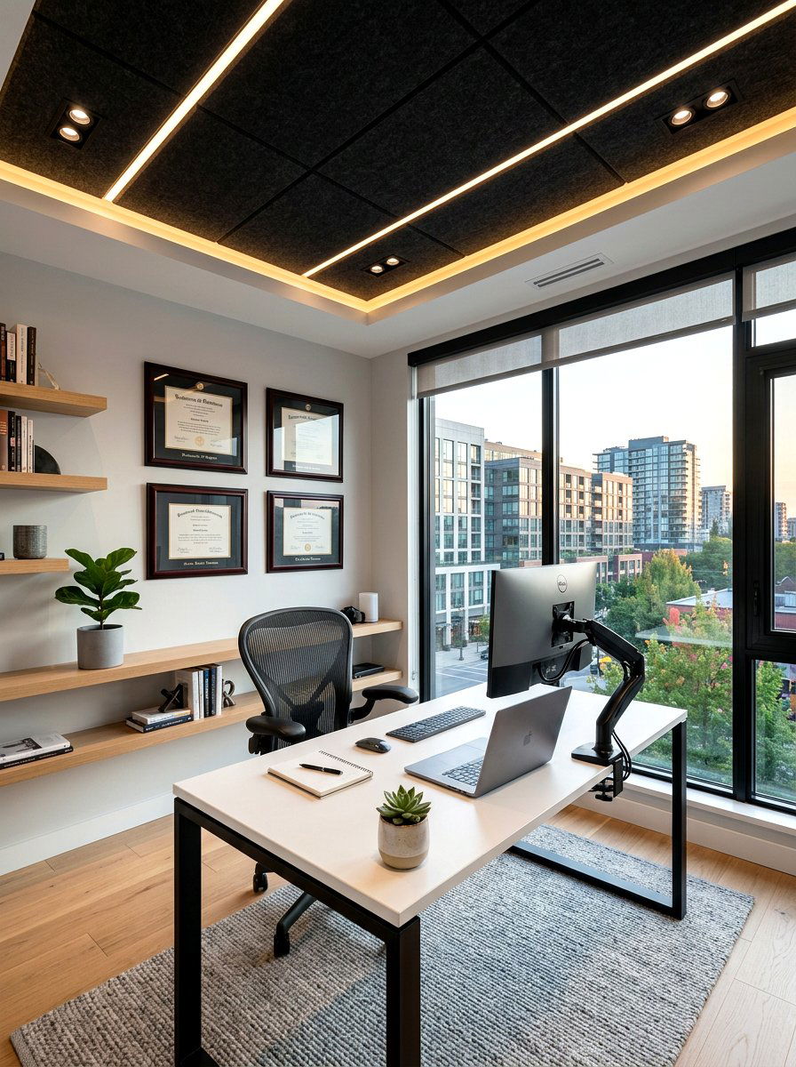 Charcoal Office Ceiling - 30 statement ceiling paint ideas