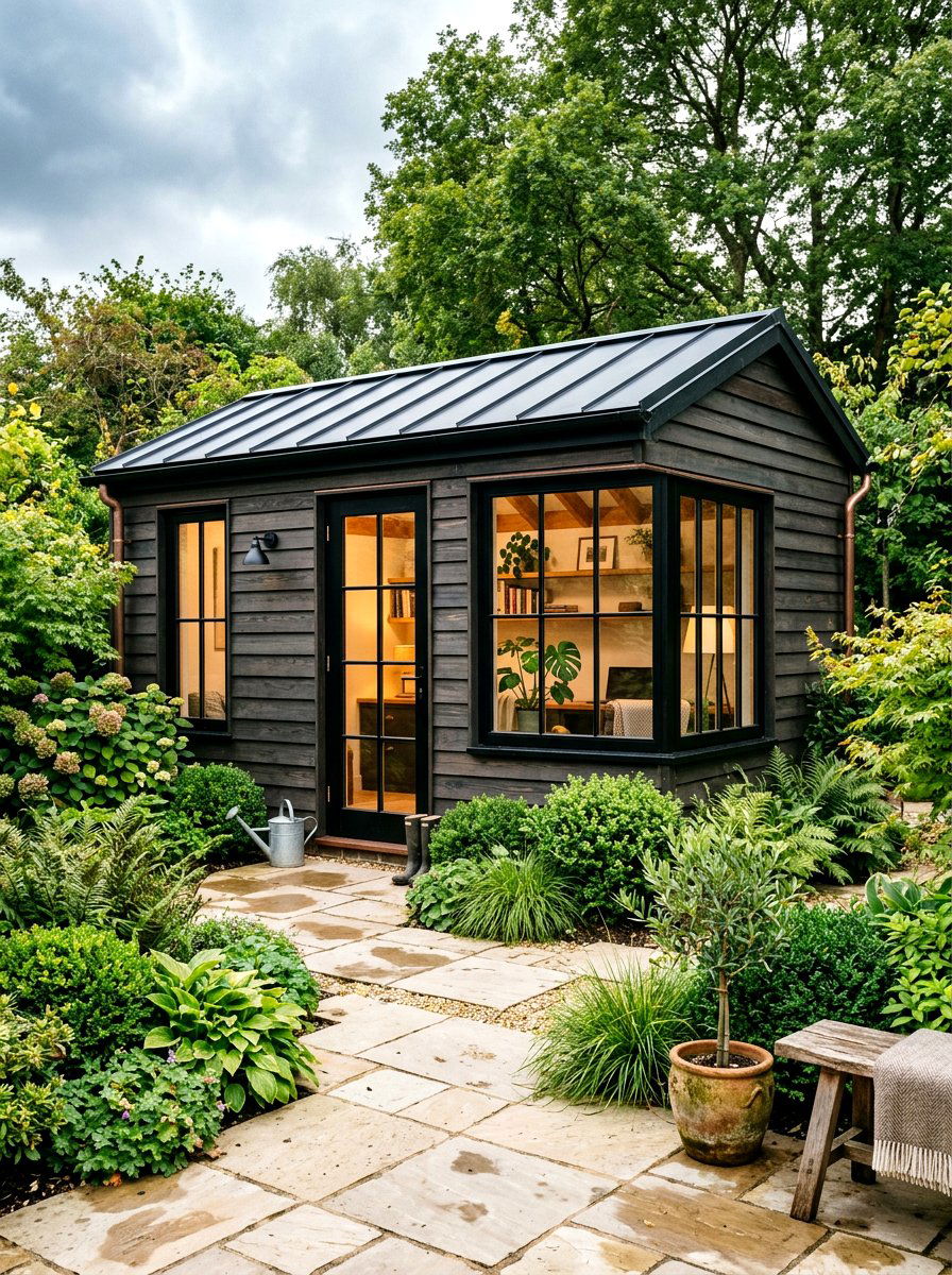Charcoal Wood Siding Shed - 30 modern shed ideas