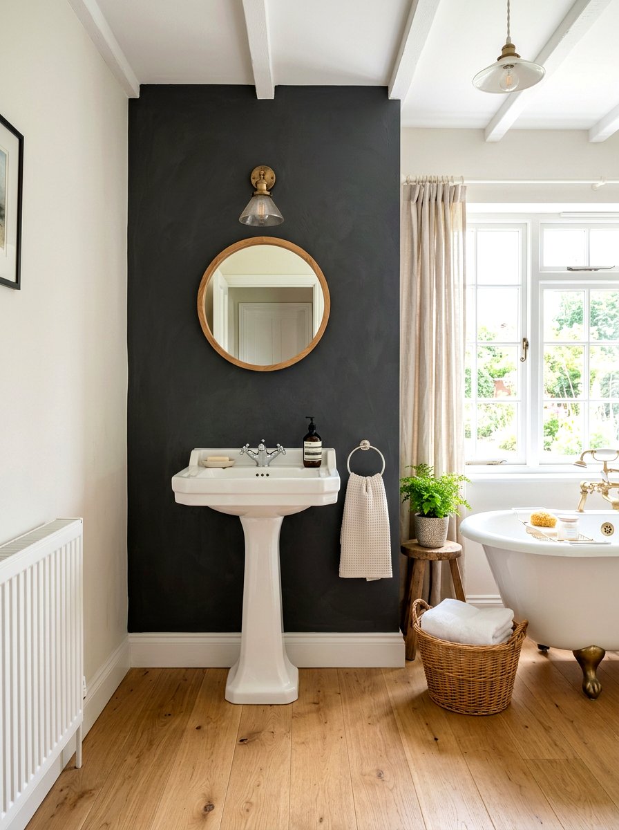 Charcoal accent wall bathroom - 30 charcoal bathroom ideas