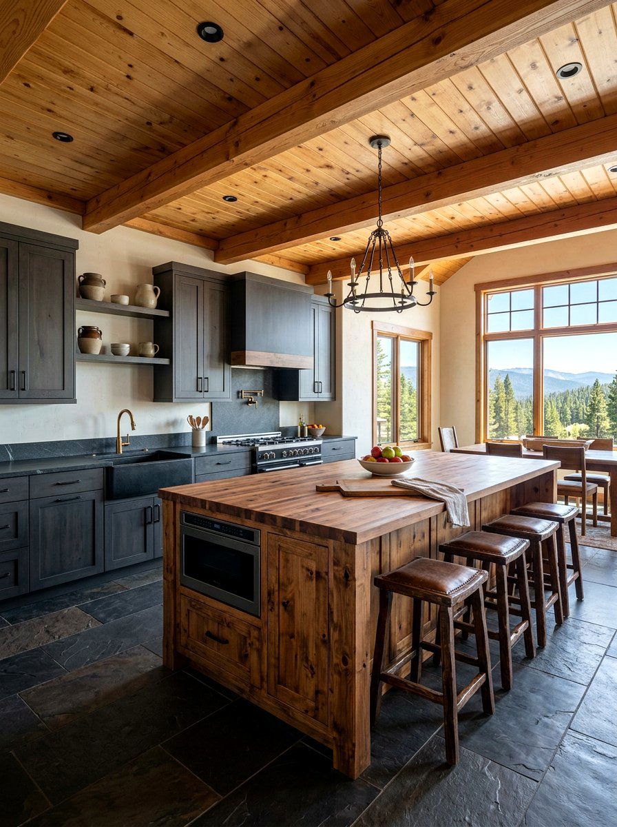 Charcoal and Pine Kitchen - 30 stained and painted kitchen ideas