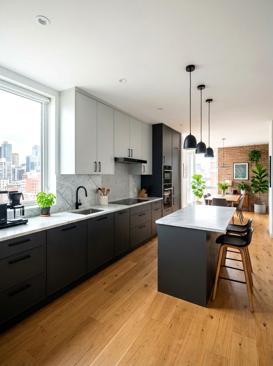 Charcoal and light grey kitchen cabinets - 30 two tone kitchen cabinet ideas