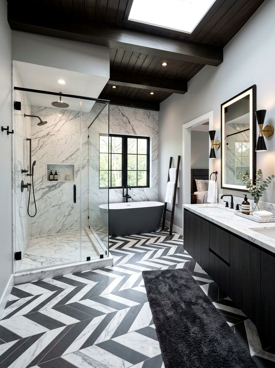 Charcoal and marble bathroom - 30 charcoal bathroom ideas