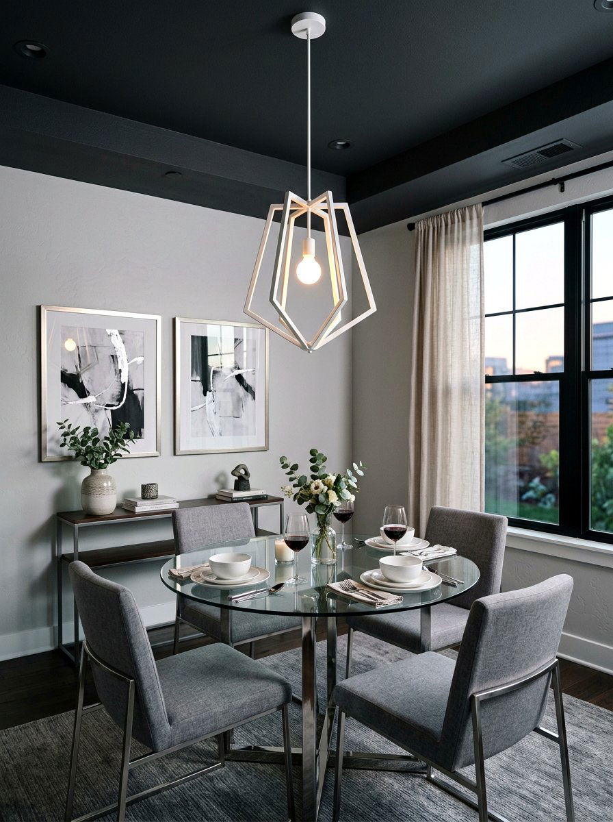 Charcoal dining room ceiling - 30 painted ceiling dining room ideas