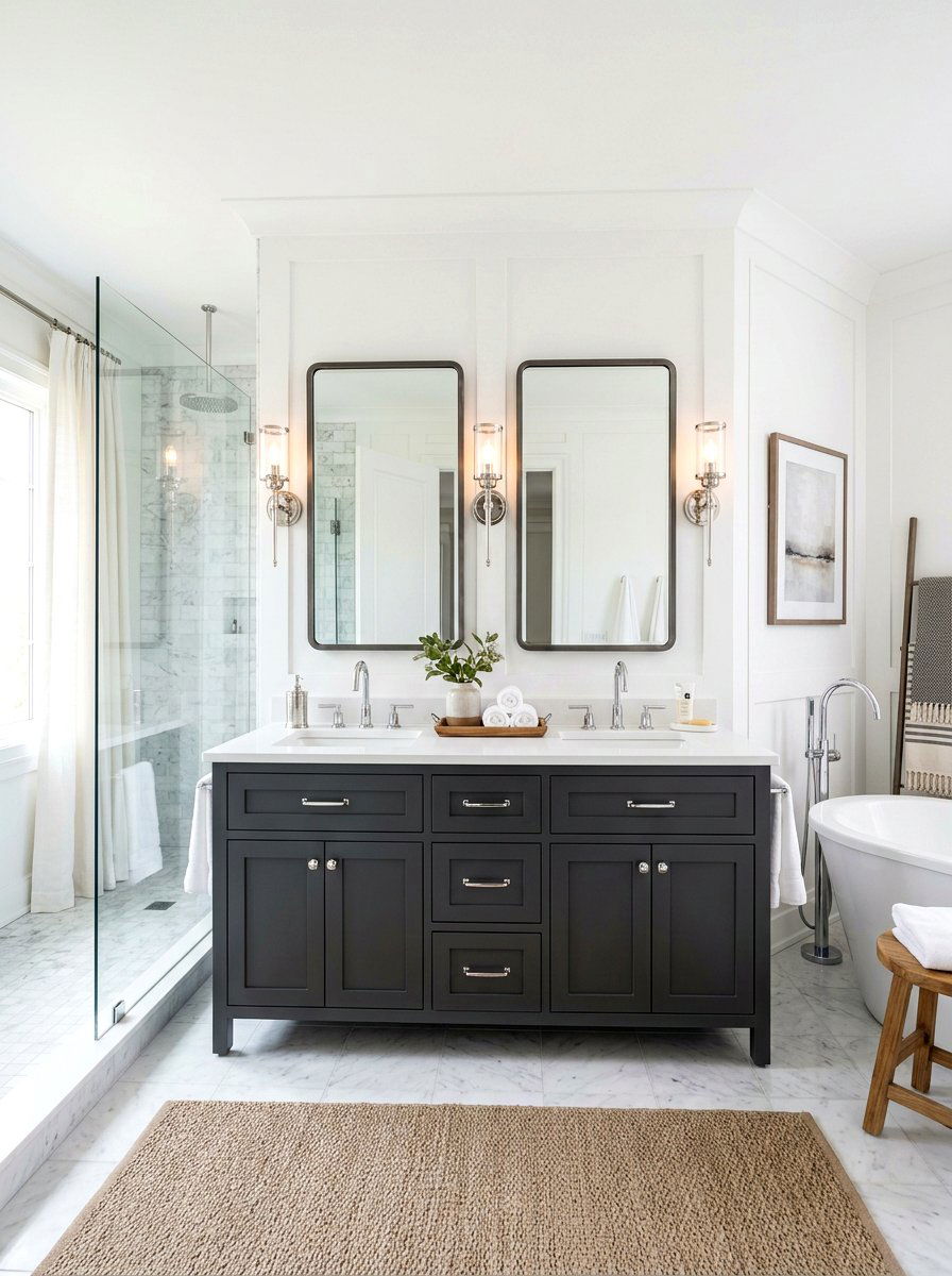 Charcoal double vanity bathroom - 30 charcoal bathroom ideas