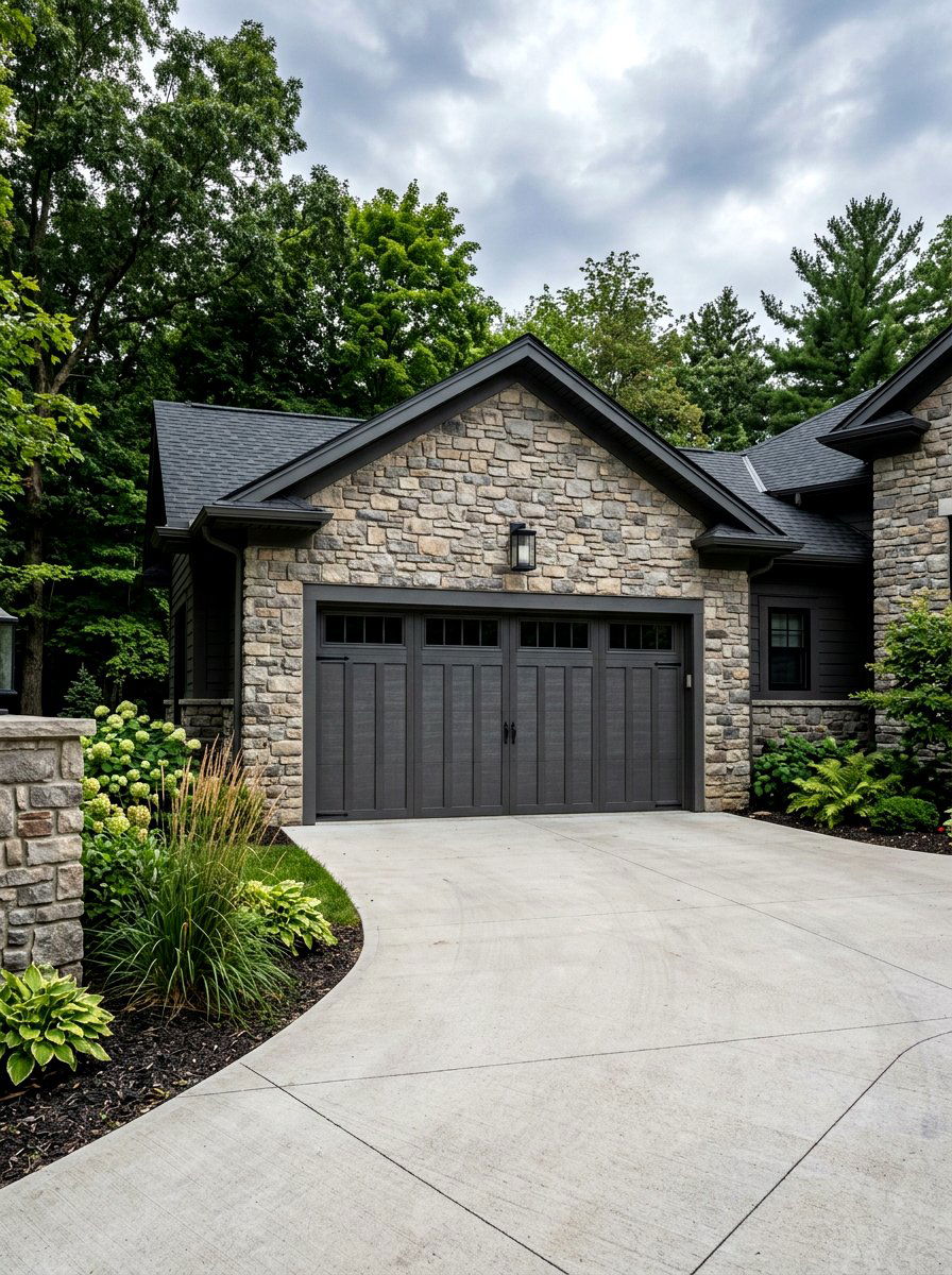 Charcoal garage door - 30 garage door color ideas