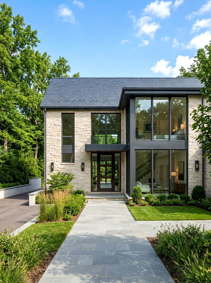 Charcoal gray exterior window trim - 30 exterior window trim color ideas