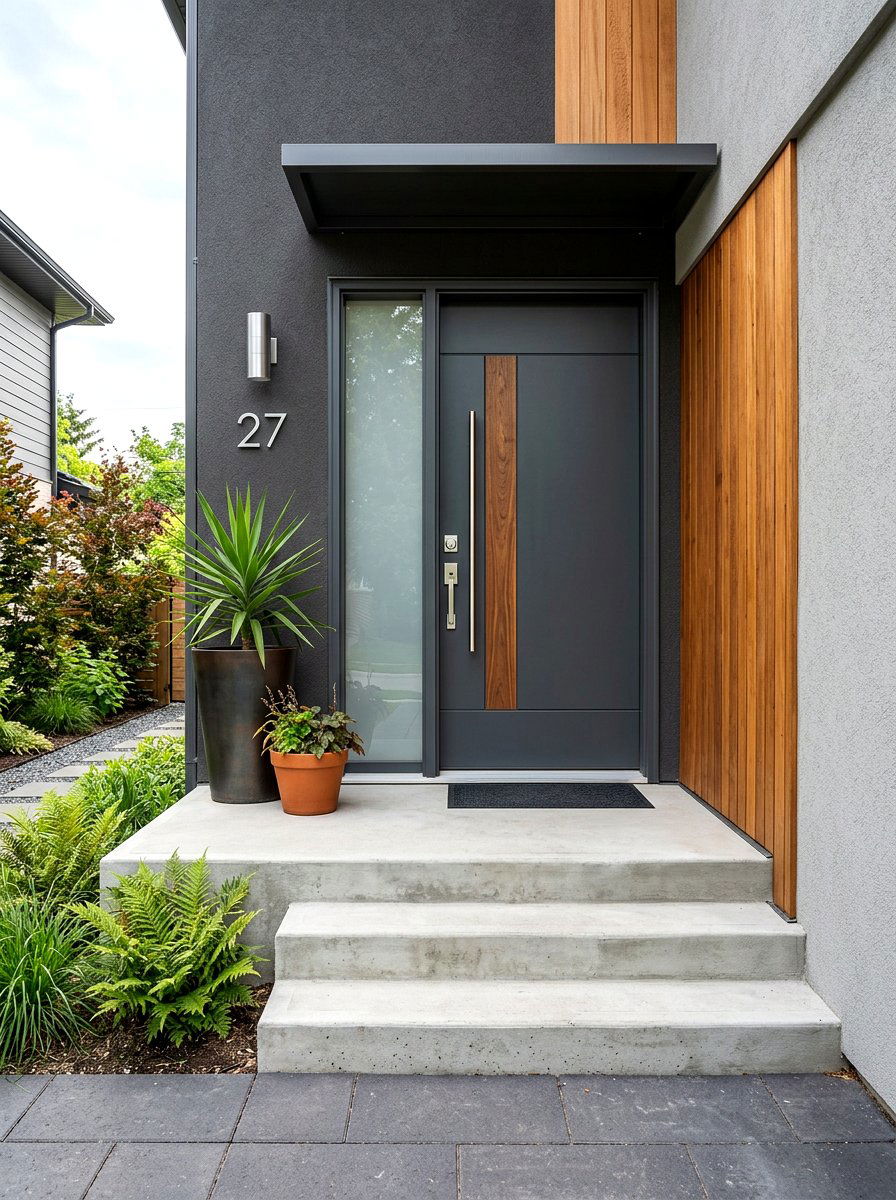 Charcoal gray front door - 30 front door color ideas