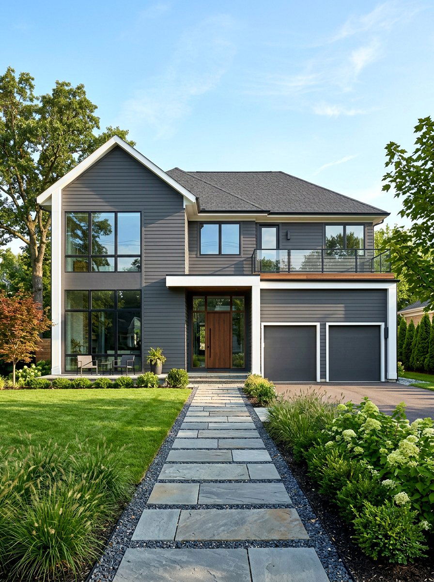 Charcoal gray siding - 30 house siding color ideas