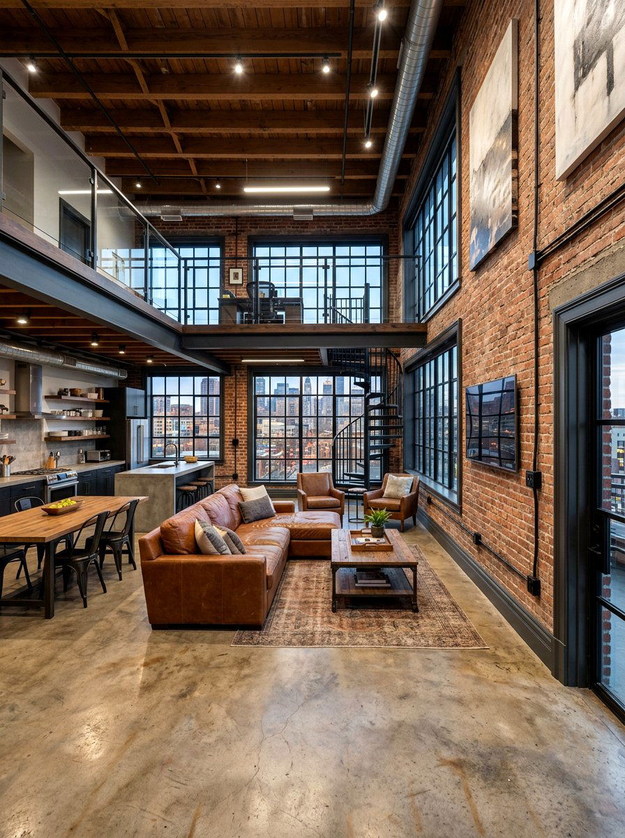 Charcoal grey industrial loft trim - 30 painted trim room ideas