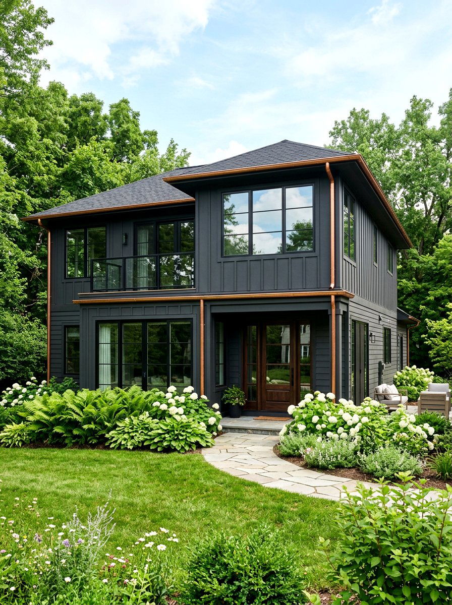 Charcoal house exterior - 30 two story house exterior ideas