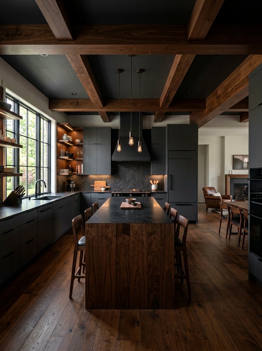 Charcoal kitchen dark wood - 30 charcoal kitchen ideas