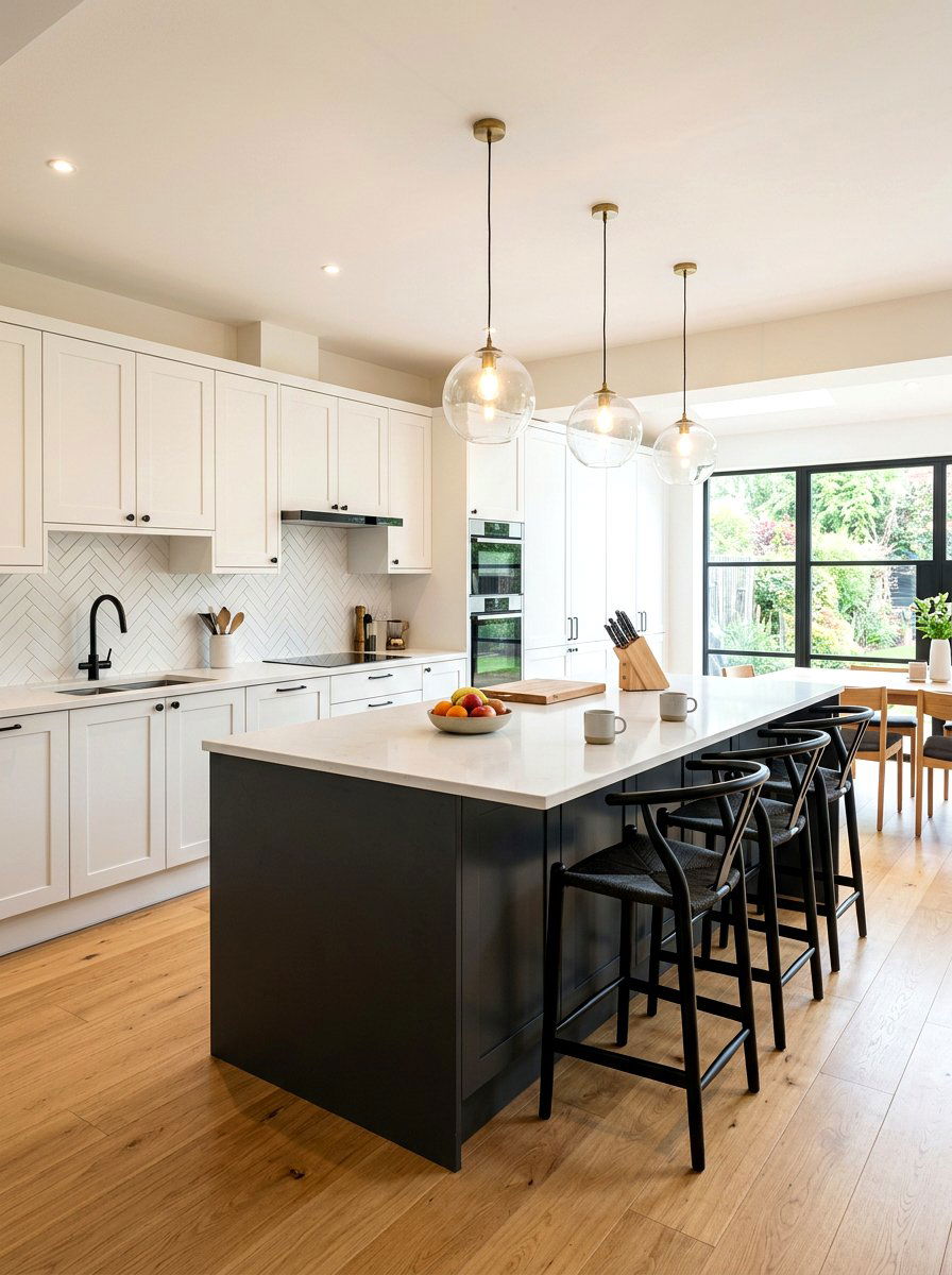 Charcoal kitchen island light wood floors - 30 charcoal kitchen ideas
