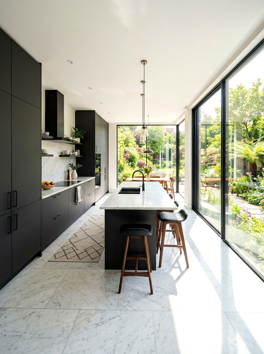 Charcoal kitchen natural light windows - 30 charcoal kitchen ideas
