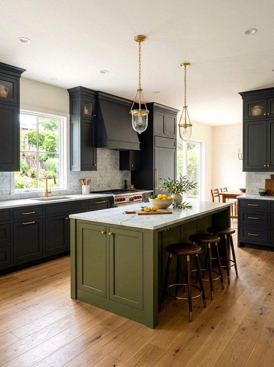 Charcoal kitchen olive green - 30 charcoal kitchen ideas