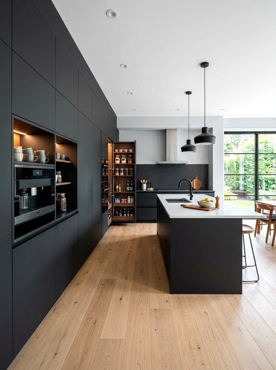 Charcoal kitchen pantry wall - 30 charcoal kitchen ideas
