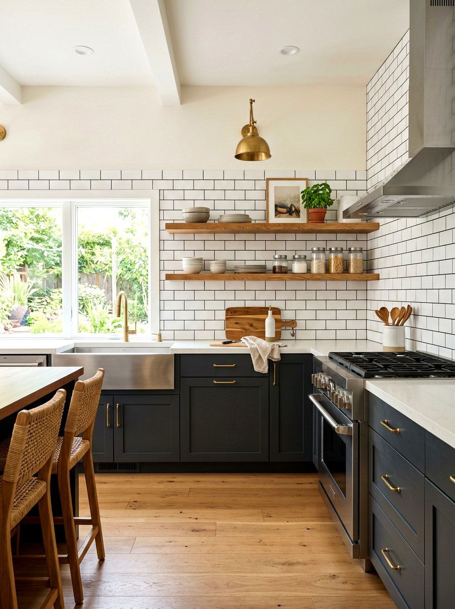 Charcoal kitchen subway tile backsplash - 30 charcoal kitchen ideas