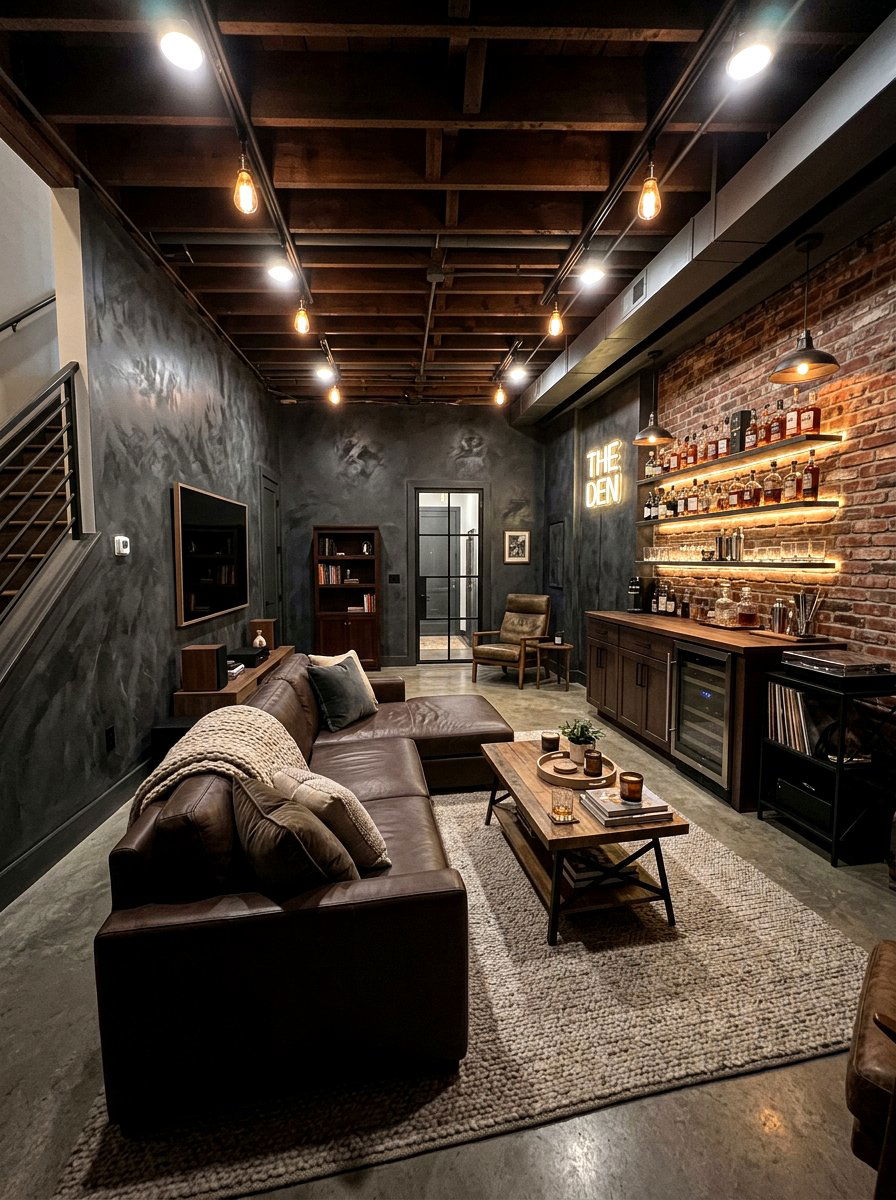 Charcoal limewash basement - 30 limewash wall ideas